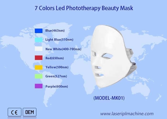 7 kolorów LED Light Therapy Maska kosmetyczna do usuwania zmarszczek Dbanie o skórę