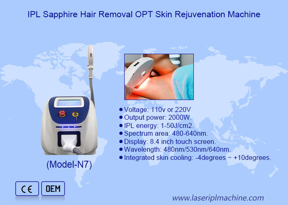Materiał kryształowy Sapphire IPL Laserowa maszyna do usuwania włosów