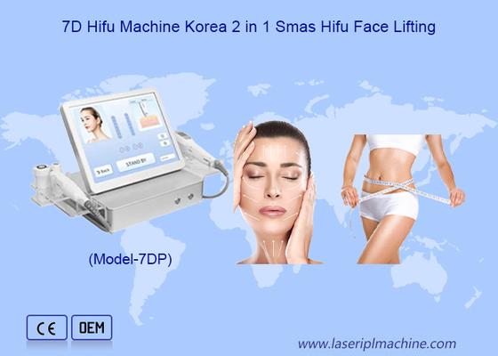 Podwójne uchwyty 7D Hifu 2 w 1 wzrok podnoszący skórę anty starzenie się 7D Slimming Machine