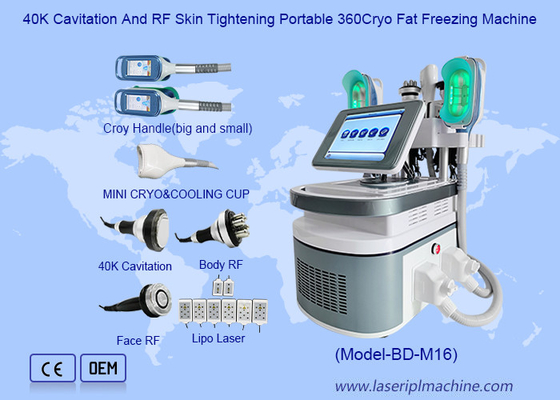 40K Kawitacja i RF skóra zaciśniająca Przenośna 360Cryo Fat Freezing Machine