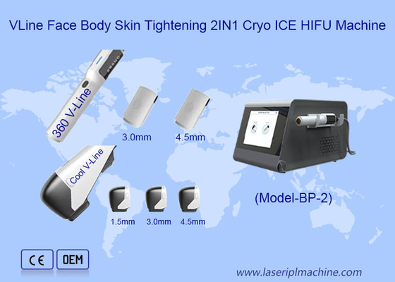 VLine twarz ciało anty starzenie się skórę twardowanie 2IN1 Cryo ICE HIFU maszyna