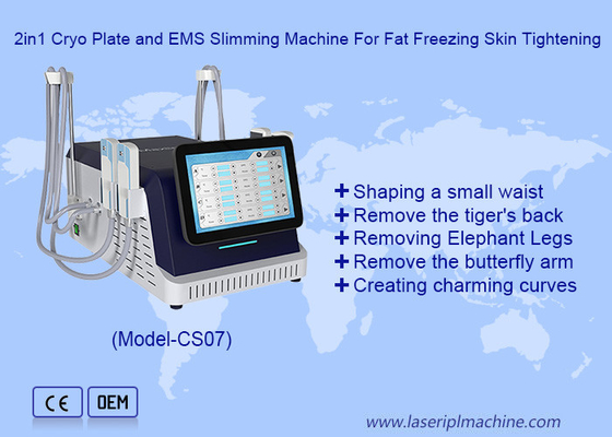 2 w 1 Cryo Plate And EMS Slimming Machine For Fat Freezing Skin Tightening