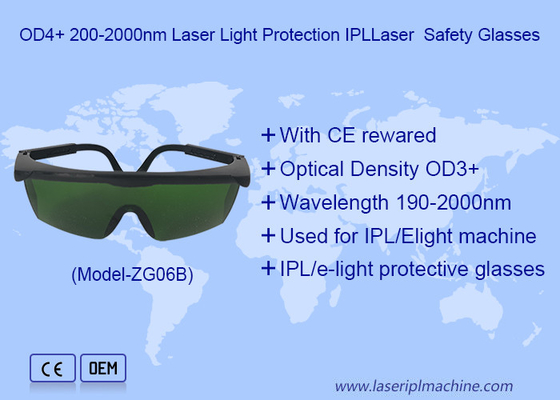 Okulary ochronne laserowe IPL o długości 200-2000 nm Ochrona oczu do zabiegu usunięcia włosów laserowych ND YAG