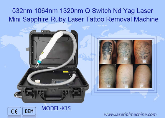532nm 1064nm 1320nm Q Switch Nd Yag Mini Sapphire Ruby Laser Machine do usuwania tatuaży