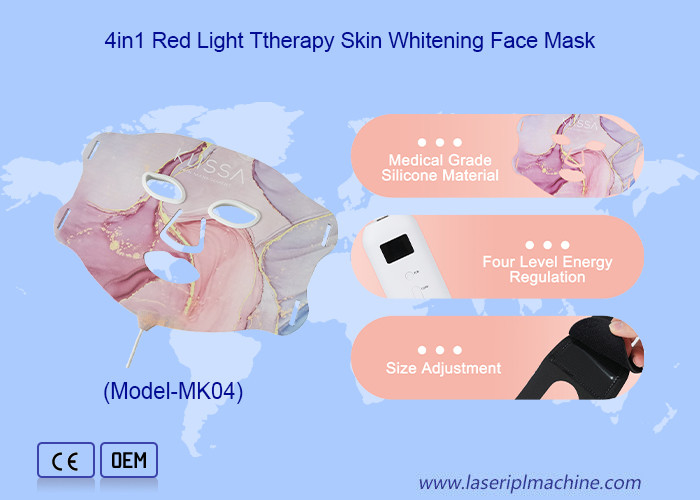 630nm/880nm/590nm/470nm Led Face Mask Light Therapy w trybie czerwonego/żółtego/niebieskiego/infrarożonego światła