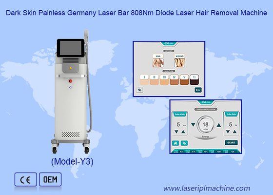Bezbolesna maszyna do usuwania włosów z dioderem laserowym dla wszystkich typów skóry 755 808 1064NM