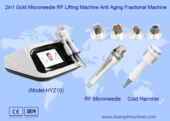 2 w 1 Złota Mikroneedle RF Lifting Machine Anti Aging Fractional Machine